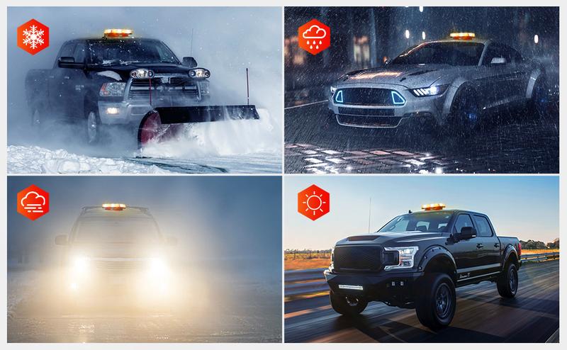 DIBMS 48 LED Roof Top Strobe Light Bar, High Visibility Emergency Warning, Waterproof, Magnetic Base, Universal Fit for Trucks, Snow Plows, Construction Vehicles