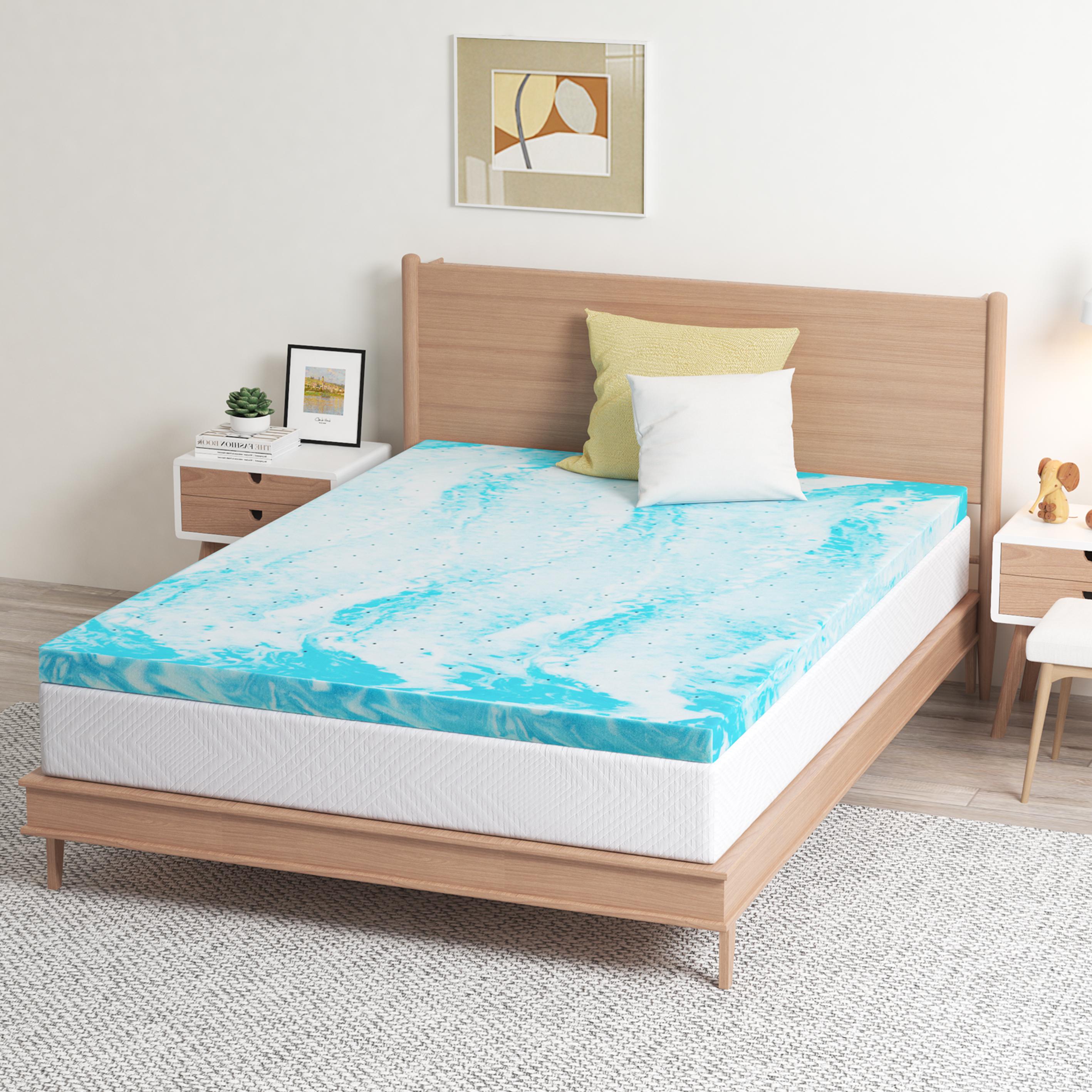 EGO Gel Memory Foam Mattress Topper Blue 2/3/4 Inch Twin Full Queen King Sleep Comfortable Premium Relaxation Certified High Quality Outdoorfun EGO Gel Memory Foam Mattress Topper Blue 2/3/4 Inch Twin Full Queen King Sleep Comfortable Premium Relaxation Certified High Quality Outdoorfun
