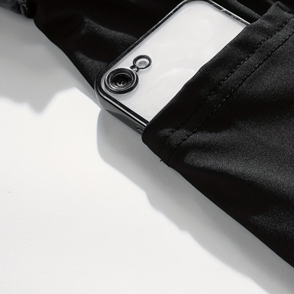 Men's two-piece double-layer sports shorts in solid color, with multiple pockets, suitable for fitness, running, outdoor hiking, soccer, beach and casual wear.