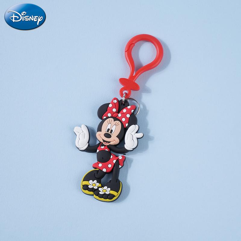 Disney Mickey Keychain 1PC Official License 3D Cute Novelty Figurine Bag Clip Charms Anime Figure Keychain Collector Keyring Backpack Decor Durable PVC Rubber Gift