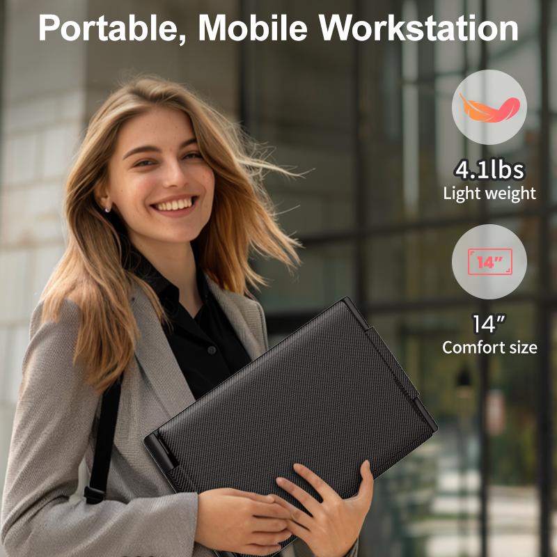 【WeeklyDeals】Dual Laptop Screen Extender(It's Not a Computer), 14" FHD 1080P Portable Monitor for Laptop, Weighing 4.1 lbs, Plug & Play Screen Extender,  Dual Monitor for 13.3" - 17" Laptops-Please note the list of incompatible models