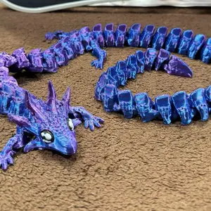 30” Articulated Color Changing 3D Printed Dragon – Poseable Fantasy Dragon Display Figure