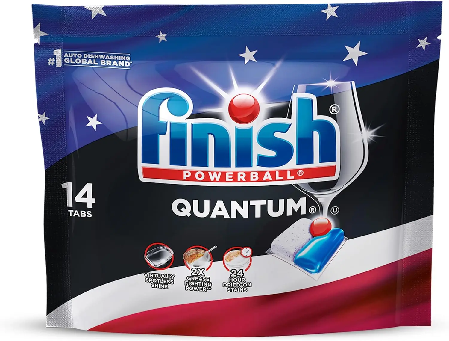 Finish Quantum Dishwasher Pods, Fresh Scent Dishwasher Detergent, 14 Count