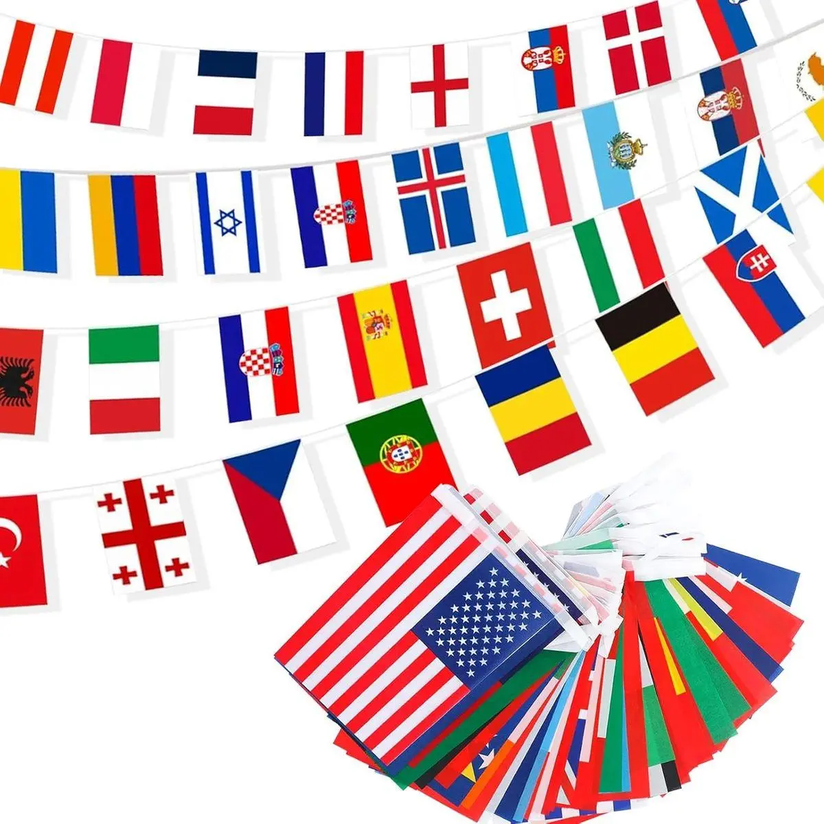 International Country Flags of the World, 100 Countries 82 ft Bunting ...