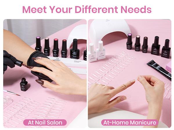 Beetles Tipex Lite Apex Nail Tips &Nail Tips Kit Stiletto Almond Square Coffin Nail Tips Pre-Building Pre-Etched Acrylic Nail Tips for Flat Nails & Natural Nail Beds Gift for Women Girls