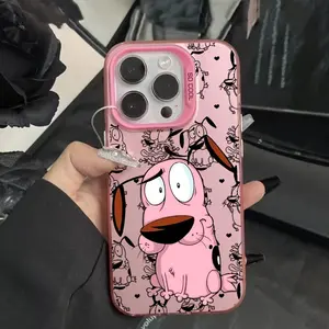 Cartoon Courage the Cowardly Dog phone case suitable for iPhone 17, 16, 15, 14, 13, 12, 11 Pro Max, X, XSMAX, 8, 7 Plus, anti-drop frosted back cover, a gift for friends, family, and yourself.
