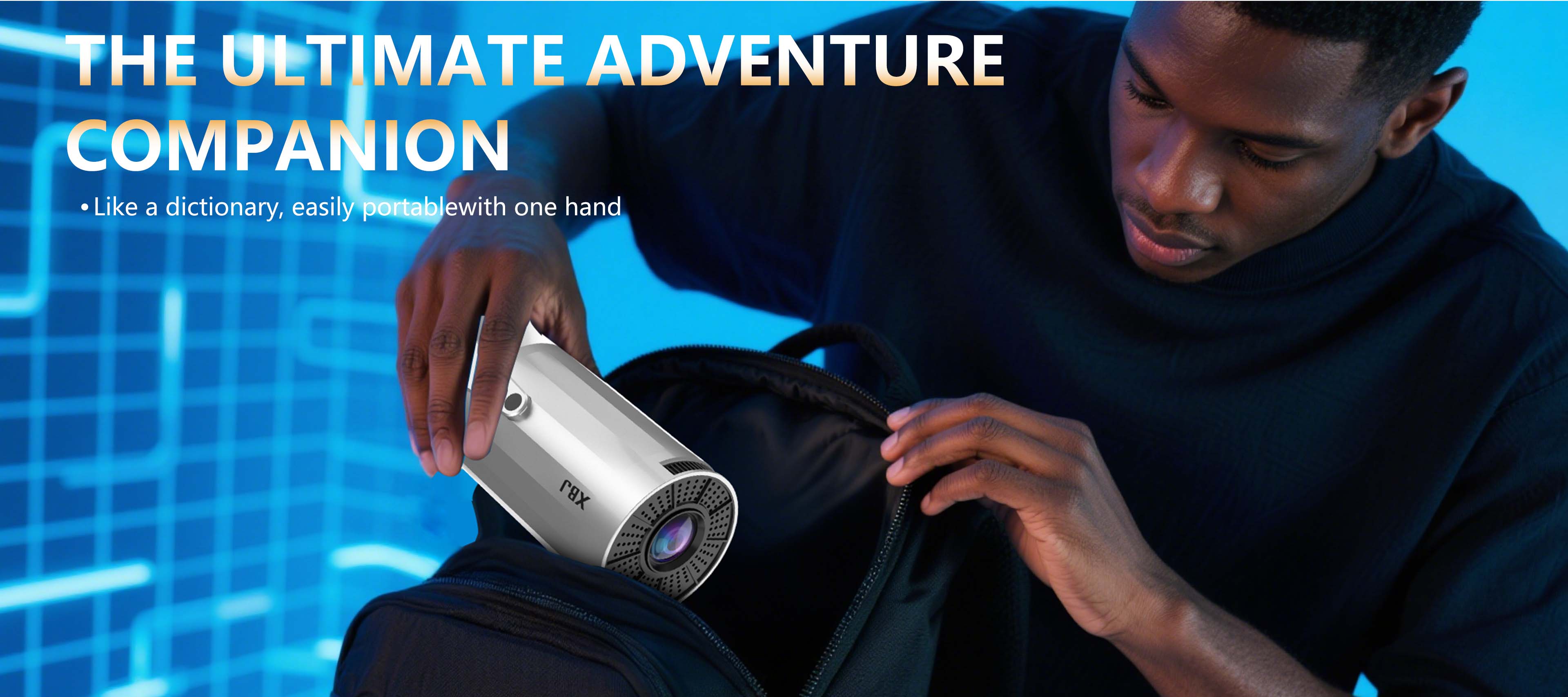 XBJ Mini Portable Projector with Wifi and BT5, 4K Support, Auto Keystone Adjustment, Pneumatic Mouse Remote Control for Outdoor/Bedroom Audio Watch Black Friday