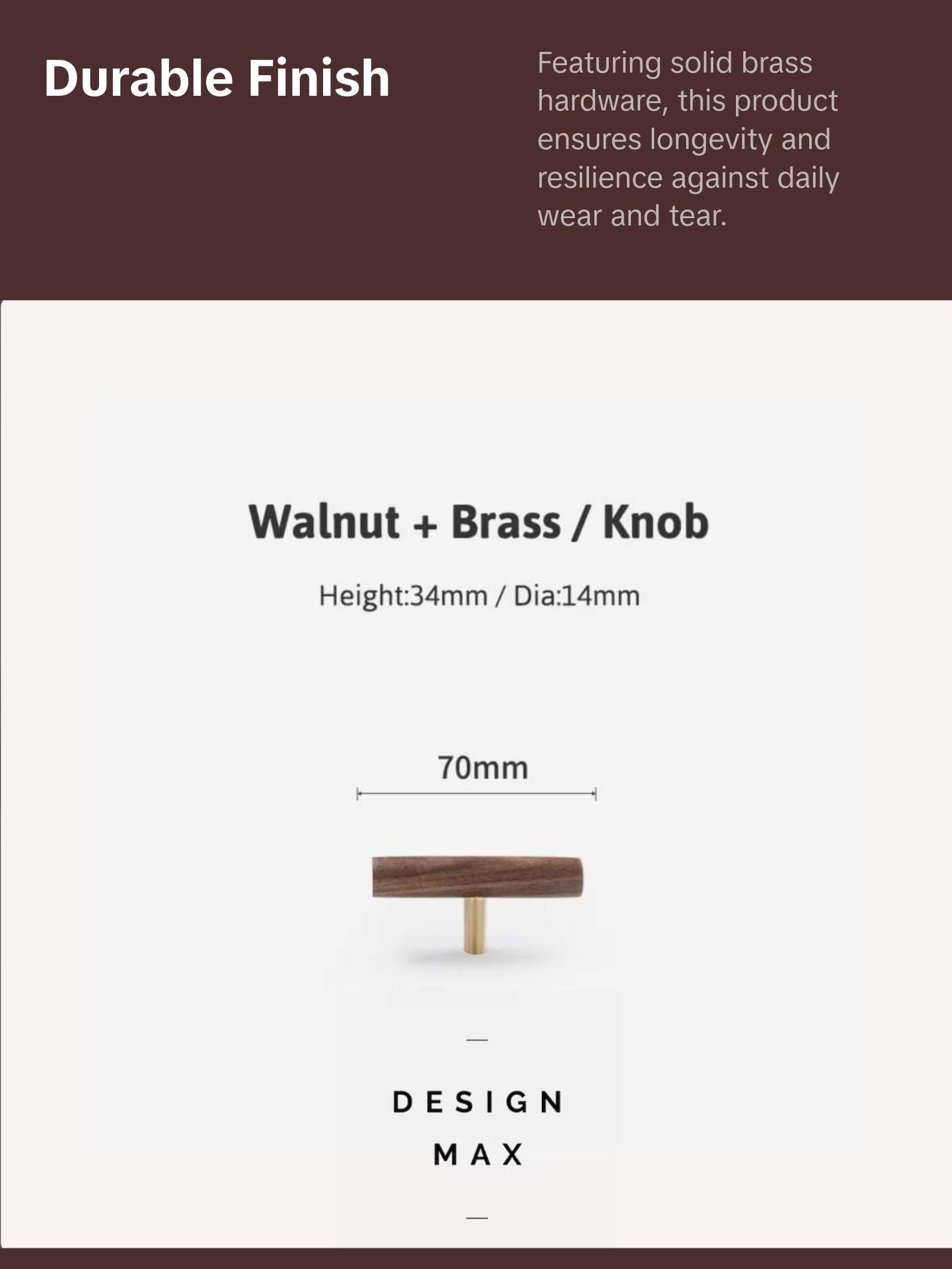 Premium Walnut and Solid Brass Hardware