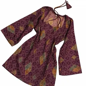 2 in 1 Halter Neck Full Sleeves Kurti with Corset Back in Pashmina Fabric for Women