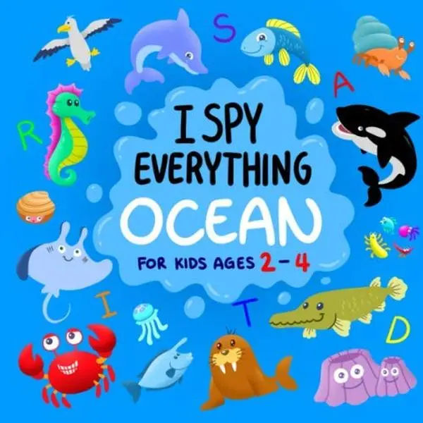 USED Book - I Spy Everything Ocean for Kids Ages 2-4: Fun Alphabet & Marine Life Search & Find Activity book for Toddlers & Preschoolers (Stocking Stuffer Gift Ideas for Boys & Girls) by Toddlers Coloring Books (Paperback) - english