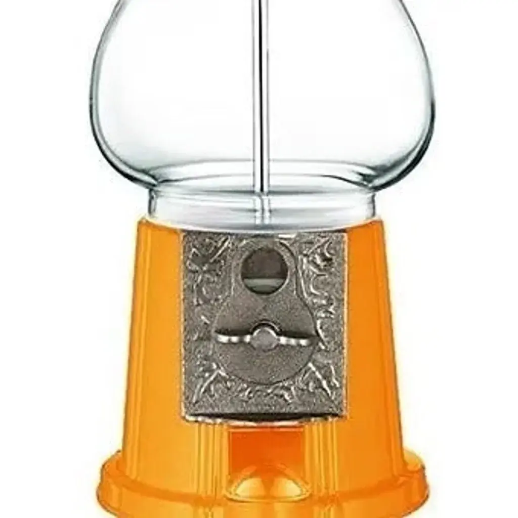 ORANGE 15" Tall Classic Gumball Machine with Black Antique Style Stand