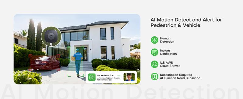 HomiQ AI 3K 5MP Magnetic Window Camera, 2.4/5GHz Dual-Band WiFi Indoor Security Camera, Color Night Vision, AI Smart Video Search & Auto Highlights, 24/7 Recording, Motion Detection, Easy Install Phone & SD