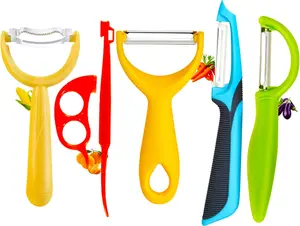 Carrot Peelers, Kitchen Vegetable Peeler Set, Including orange peeler, Corn Peeler, Corn Stripper, Potato, Apple Peelers, Y Peeler for Veggie & Fruit(Color-1) 6 Pcs