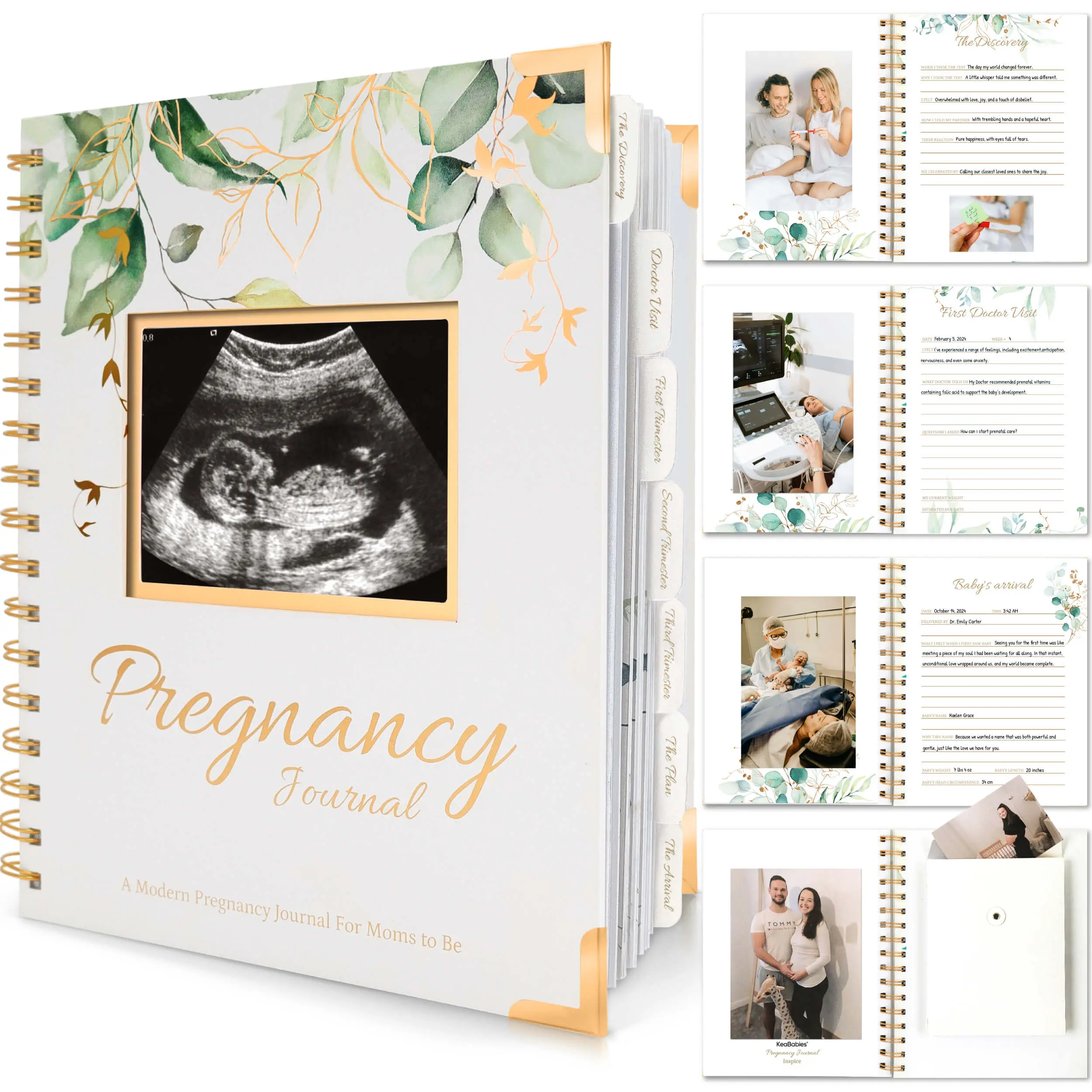 Pregnancy Journal for First Time Moms Gifts - 90 Pages Hardcover Pregnancy Memory Book, Beautiful & Cute Baby Book Keepsake, Ultrasound Baby Scrapbook, Mom To Be Gift
