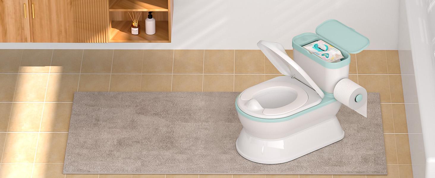 BabyBond Real Flip - Top Lid Toddler Potty, with Wipes Storage, Flushing Sounds & Toilet Paper Holder, Easy to Clean, Fun Baby Potty Chair