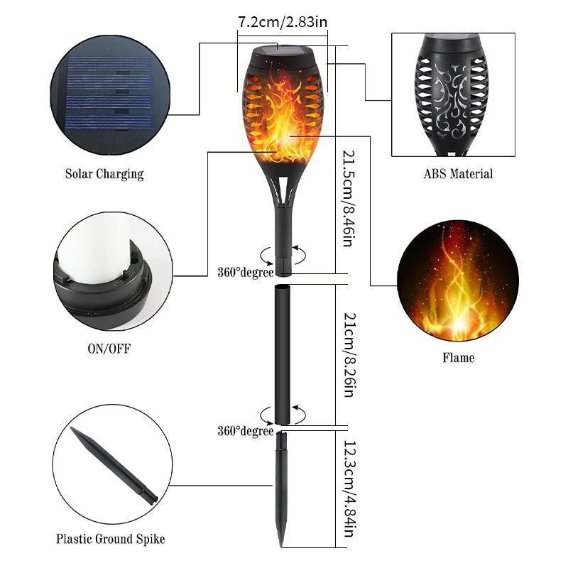 BougeRV 20.5 inch Solar Powered Fire Flame Design Garden Light, 4 Counts Outdoor Flame Effect Ground Plug Light, Lawn Lights, Outdoor Lights, Decorative Outdoor Atmosphere Light for Yard, Garden, Lawn BougeRV 20.5 inch Solar Powered Fire Flame Design Garden Light, 4 Counts Outdoor Flame Effect Ground Plug Light, Lawn Lights, Outdoor Lights, Decorative Outdoor Atmosphere Light for Yard, Garden, Lawn