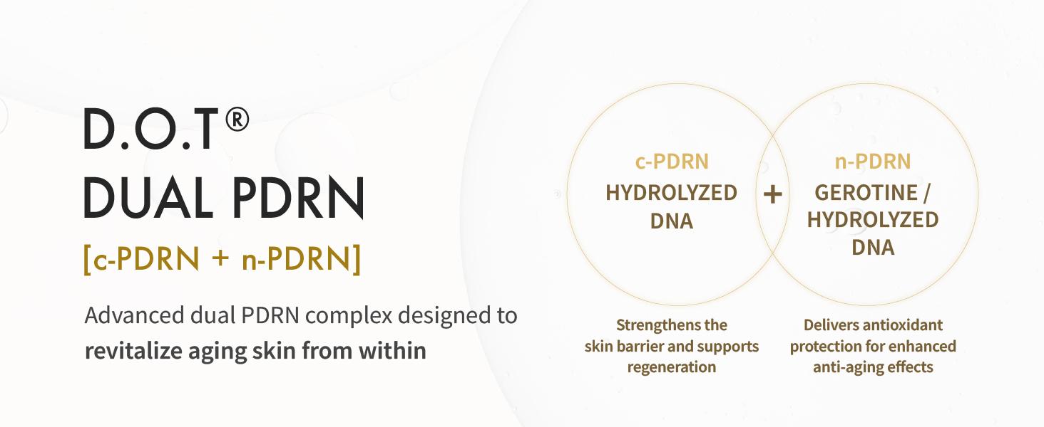 REJURAN Dual Effect Ampoule, DOT DUAL c-PDRN - Rejuvenating Face Serum for Radient Glass Skin, Wrinkle and Fine Line Treatment, Firming, and Deep Hydration, Korean Skincare (1.69 fl oz)