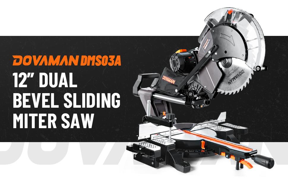 DOVAMAN 12 Inch Dual-Bevel Miter Saw 15-Amp 3800RPM, Ambidextrous Operation, 4.2x13in Cutting Capacity, Laser Guide, 0-45° Bevel & Miter Cut DOVAMAN 12 Inch Dual-Bevel Miter Saw 15-Amp 3800RPM, Ambidextrous Operation, 4.2x13in Cutting Capacity, Laser Guide, 0-45° Bevel & Miter Cut