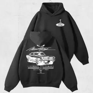Ford Mustang Hoodie – Vintage 1964 Muscle Car Graphic Hoodie, Legendary Performance Tribute Pullover, Classic Unisex Fleece for Car Lovers