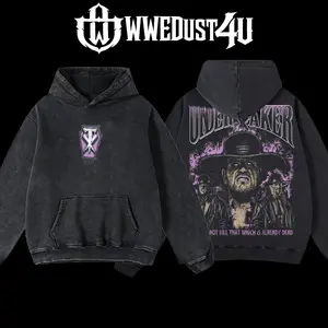 WWEDust4U Retro Vintage Limited Edition The Undertaker "Already Dead" Hoodie 100% Cotton Blend Pre-washed for Softness Classic Menswear - Fabric