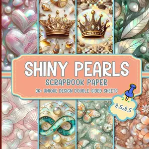 Shiny Pearls Scrapbook Paper: Elegant Pearl-Inspired Papers for Papersing, Journaling, Crafting, and DIY Projects Paperback – Large Print, June 7, 2024