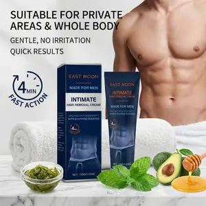 East Moon Intimate Hair Removal Cream for Men Full Body Use Gentle Effective Moisturizing Nourishing No Irritation Quick Results