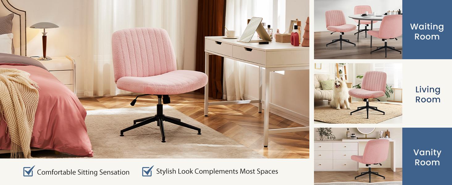 【Star Furniture】Height Adjustable Criss Cross Chair with No Wheels / with Wheels - Office Wide Swivel Home Office Desk Chairs Reading Chair