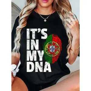 100% Cotton IT'S IN MY DNA Portuguese Portugal Flag Men Women Gift T-Shirt