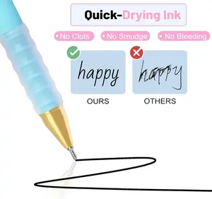 12 Pcs Smooth Writing Pens - 1.0mm Black Ink Ballpoint Pens with Super Soft Grip| Long Lasting Retractable Pen for School, Office & Home Supplies