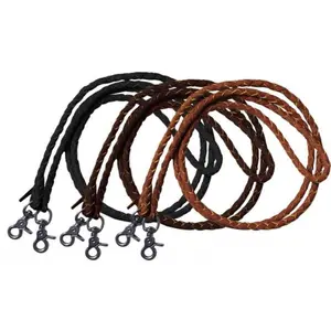 8 ft. Nylon Braided Roping Reins w/ Leather Ends