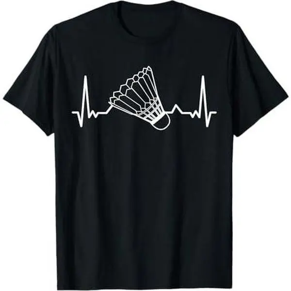 Badminton Shuttlecock court game sport Heartbeat BADMINTON T-Shirt