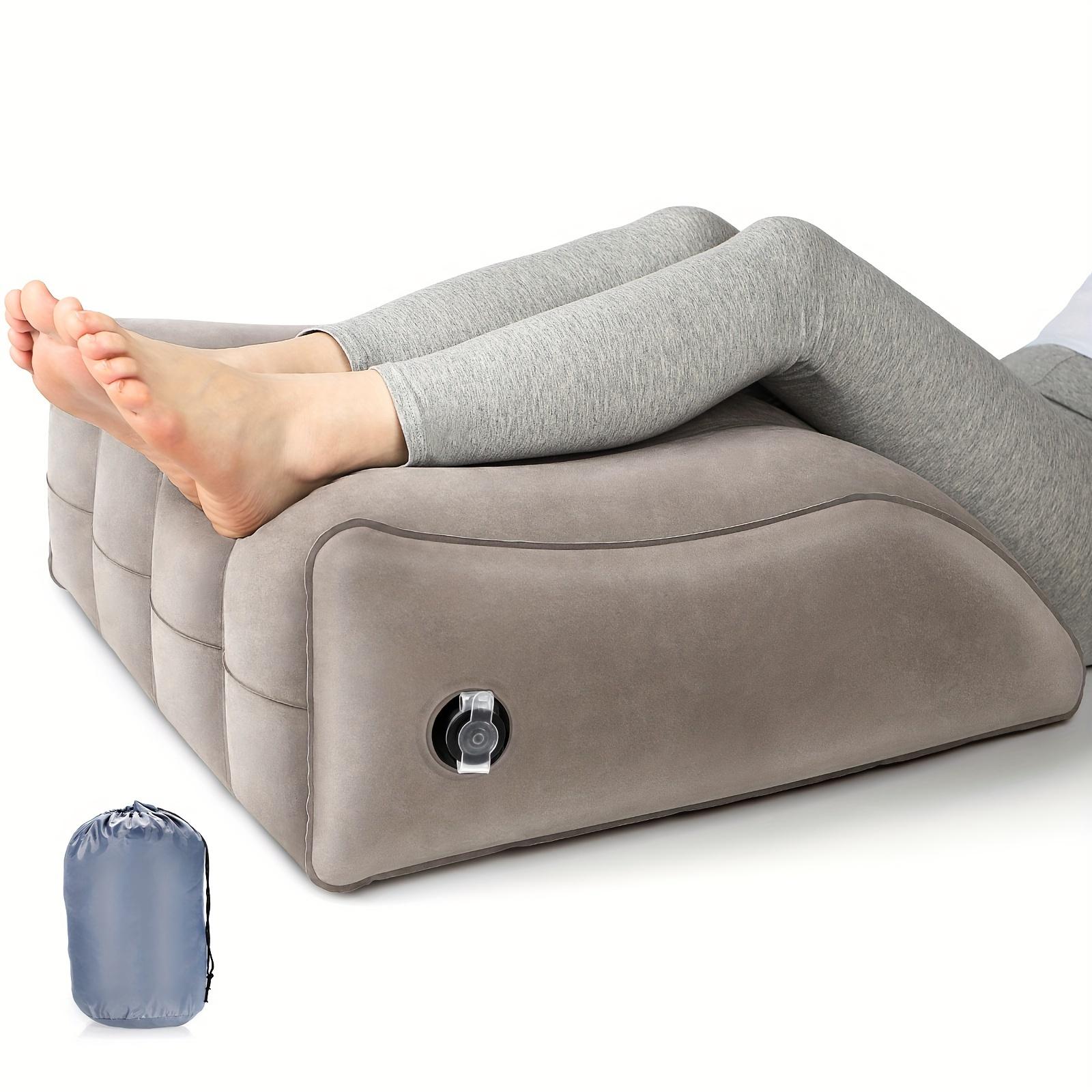 1pc Inflatable Lumbar & Leg Elevation Pillow, Adjustable Wedge for Sleeping, Improves Back Contact & Comfort, Ideal for Post-Surgery Recovery, Hip/Foot/Ankle Support, Durable Soft Cover