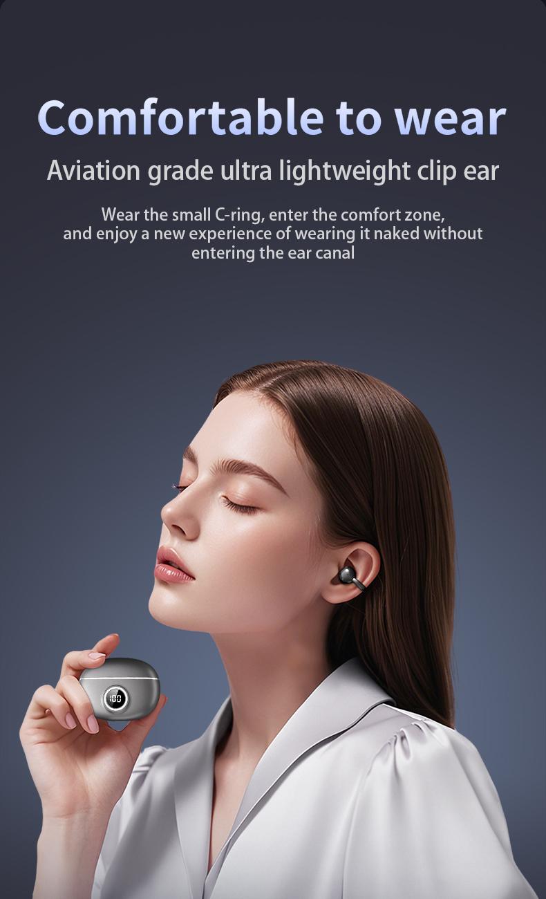 Acer OHR512 Open-Ear Earbuds, Clip-On Headphones, Bluetooth5.4，Lightweight Comfort, Firm-Shell Design, HIFI Sound,Listen to music, make phone calls, work, exercise, Suitable for smartphones such as Apple and Samsung Audio Headset Electronic ear headphone