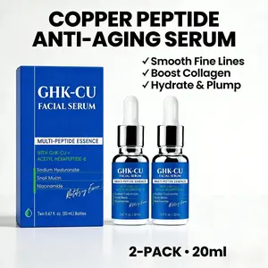 （2 bottles）GHK-Cu Copper Peptides Serum for Face: Advanced Anti-Aging Serum with Multi-Peptide and Niacinamide for Fine Lines and Skin Elasticity with Hyaluronic Acid