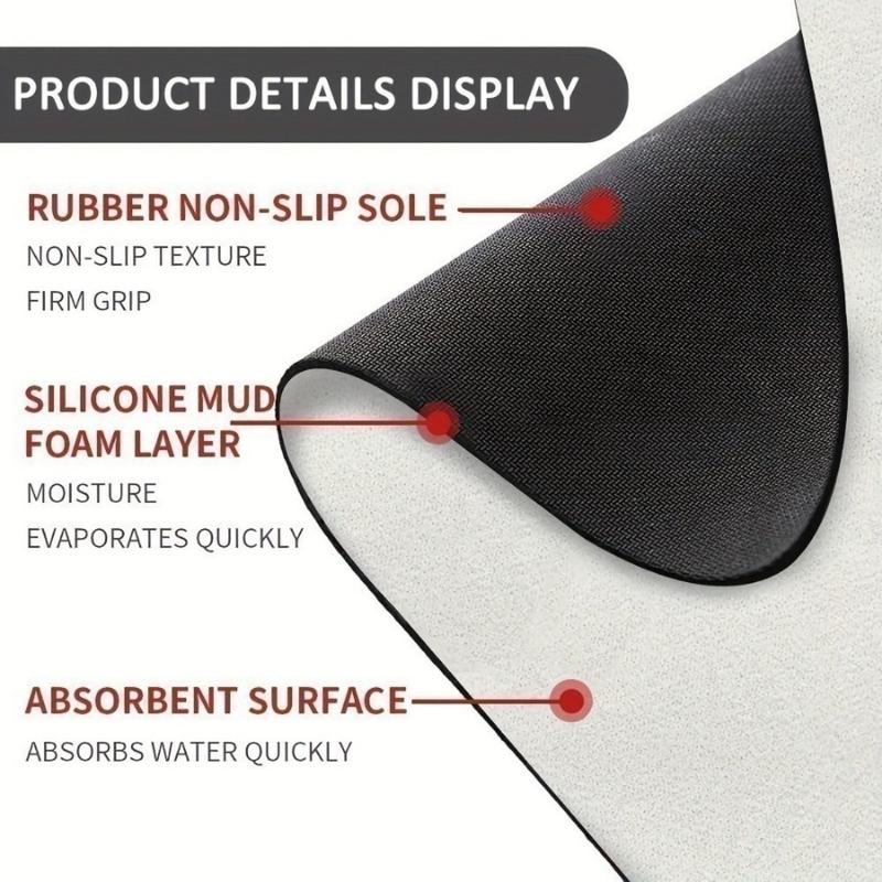 3PCS Absorbent Bath Mat Magic Rug Sets, Quick Drying Bath Mat Non-Slip Floor Rug Rubber Backed for Bathroom Kitchen Shower Sink Home Goods Home Supplies