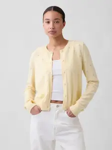 CashSoft Pointelle Cardigan