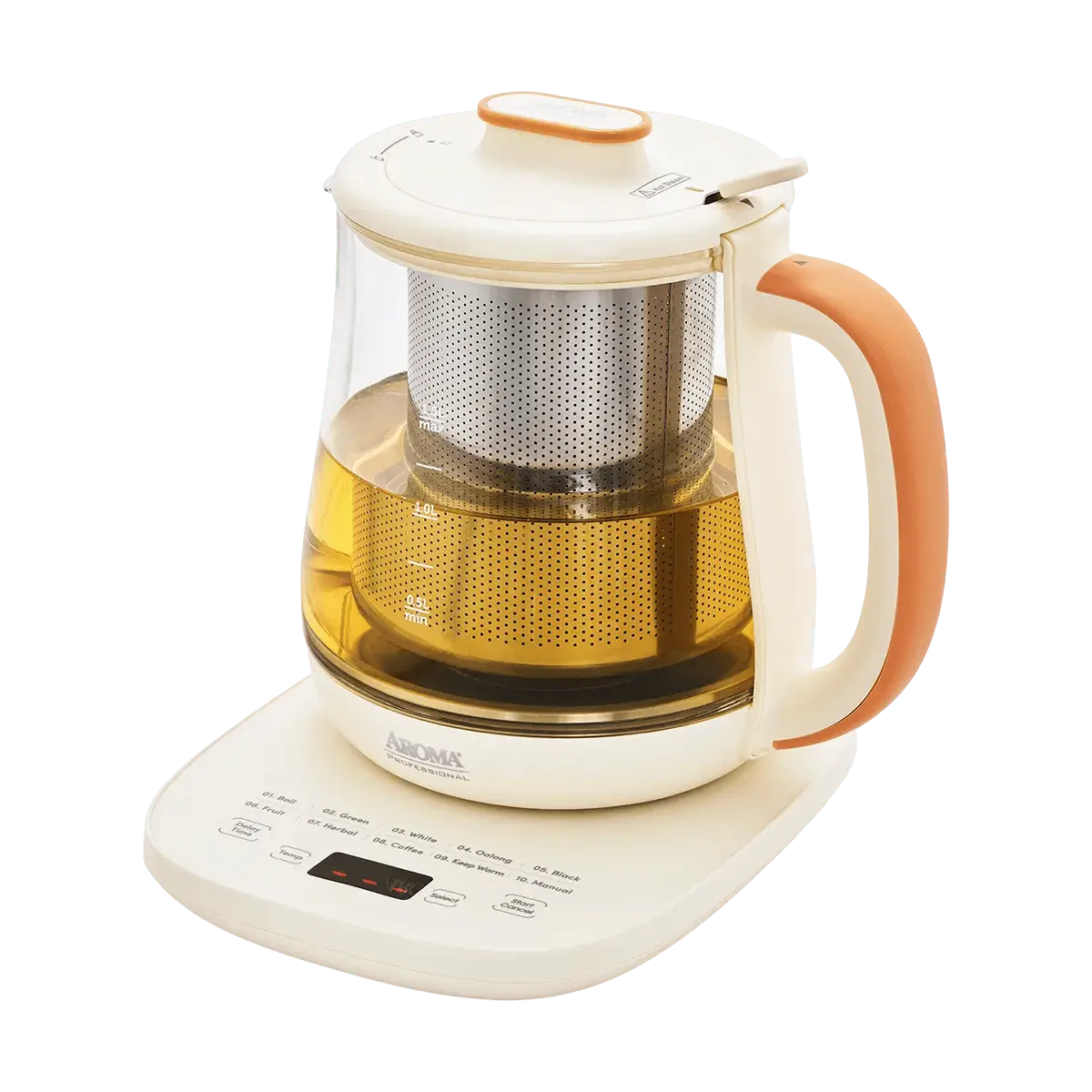 AROMA Electric Glass Kettle 1.5L, 6 Cups, Smart Temp Control, Multifunctional Tea Maker & Water Boiler, AWK-705