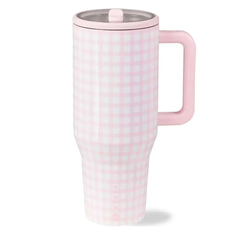 HydroJug Traveler Insulated Stainless Steel Tumbler 32oz vs 40oz with Handle & Straw Lid, Double Wall Vacuum Travel Cup for Cold Drinks