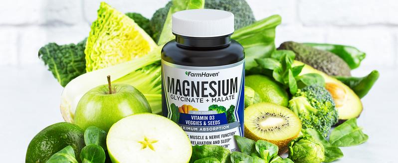 【FarmHaven】Magnesium Glycinate & Malate Complex with Vitamin D3, Supports Bone Health, Nerves, and Muscles, 60-Day Supply Dietary Supplement. Nutrition Healthcare