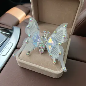 4pcs Flying Butterfly Decor Car Accessories Homedecor Wall Stickers Pink Butterfly Moving Purple Car Jewelry for Women Girls Bedroom Decor Pink Room Charm Ornament