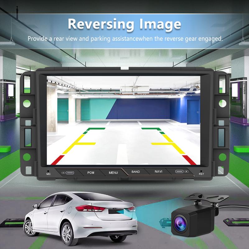 Android 13 Car Radio Stereo 8 inch Touch Screen with USB-C for Chevy Silverado GMC Sierra Yukon Buick with Wireless CarPlay & Android Auto