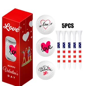 Heart-patterned Valentine's Day Golf Balls - Includes Tee Pegs, Perfect Valentine's Day Gift for Golf Enthusiasts, Romantic Golf Ball Accessories