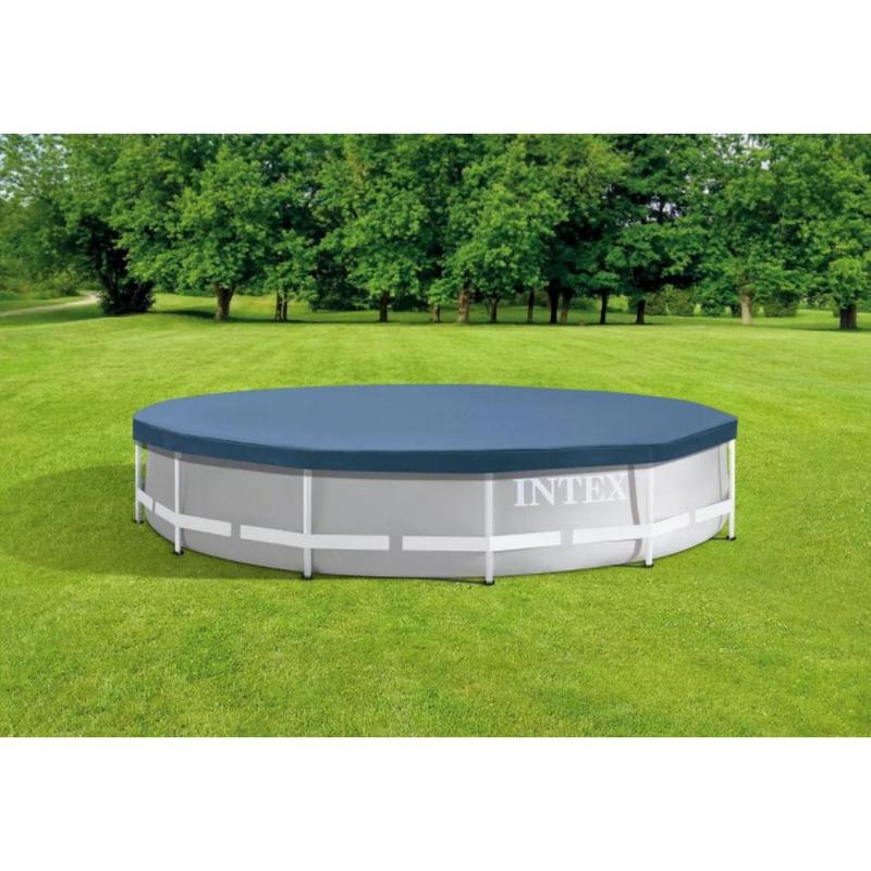Intex 12-Foot Round Metal Frame Above Ground Swimming Pool Debris Cover, Blue