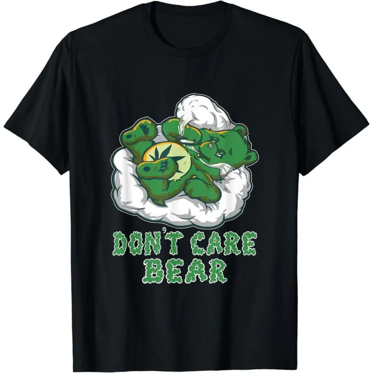 Cotton Short Sleeve Funny Bear Smoking Weed Cannabis 4:20 Stoner Gift T-Shirt for Men Women