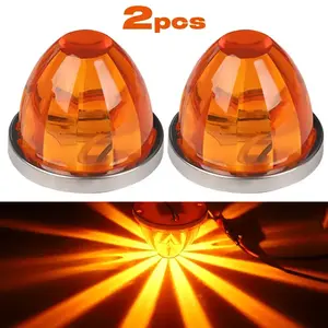 12V/24V LED Watermelon Ambient Lights – 2PCS/8PCS Amber Mini Truck Marker Lights for Pickup, Semi Truck, Trailer, RV, Decorative Clearance & Signal Lighting