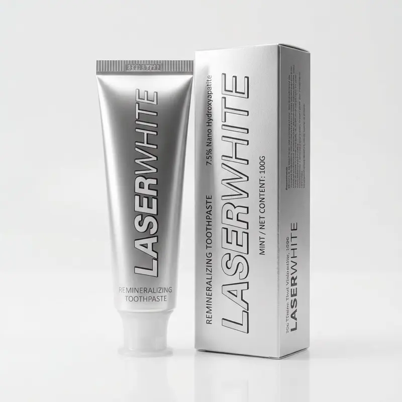 LASERWHITE Remineralizing & Whitening Toothpaste for Men with Nano-Hydroxyapatite