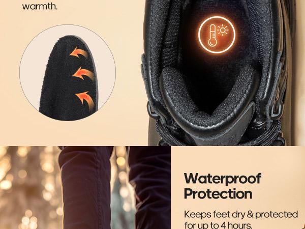 NORTIV 8 Mens Hiking Winter Shoes and Snow Boots Insulated Waterproof Outdoor Boots with EVA Cushioned Midsole Rubber Outsole & Shock Absorption Tread for All Seasons Trekking Camping Shoes