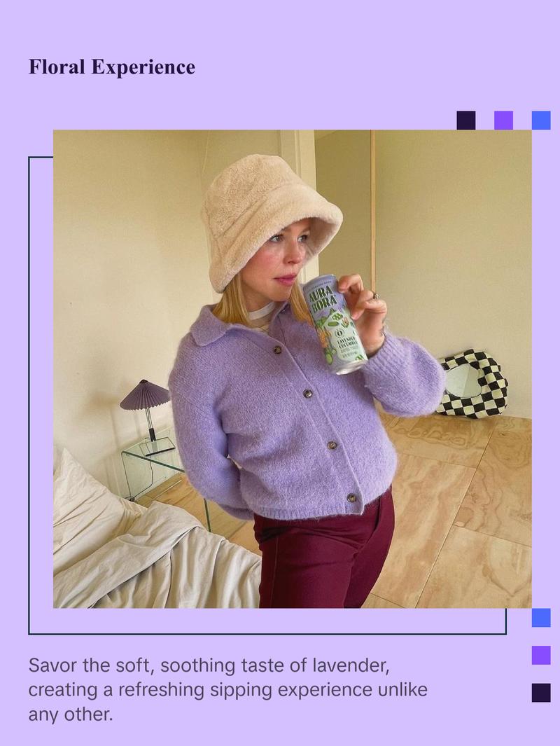 Aura Bora, Craft Sparkling Water Beverage made with Real Herbal Extracts, Lavender Cucumber, 12oz cans, Pack of 12 Aura Bora, Craft Sparkling Water Beverage made with Real Herbal Extracts, Lavender Cucumber, 12oz cans, Pack of 12