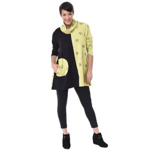 Blakely Womens Tunic in Green Thumbprint