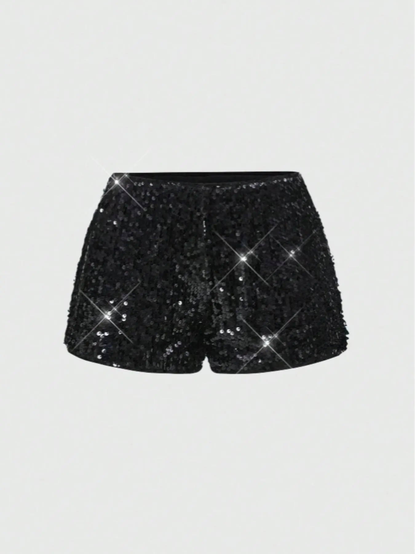 Women's Summer Low Waist Fitted Shorts, Bottom, Elastic Waist, Street Style Sequins, Sexy Casual Fashion Design, Daily Wear Preferred Womenswear, Casual Knit Short